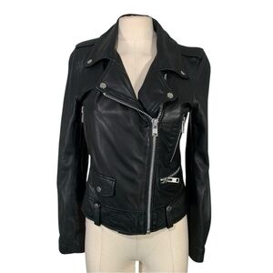 MDK Munderingskompagniet Leather Moto Biker Jacket Size 38